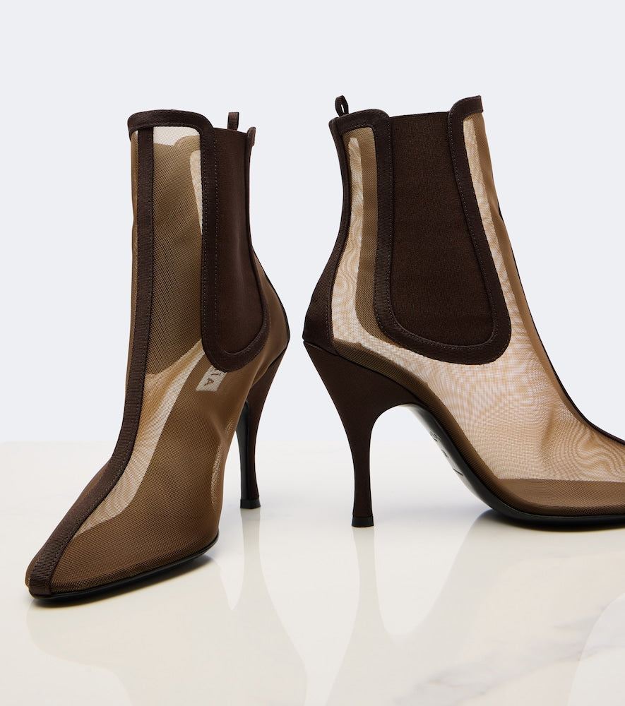 Alaia Mesh ankle boots - Brown High Heels
