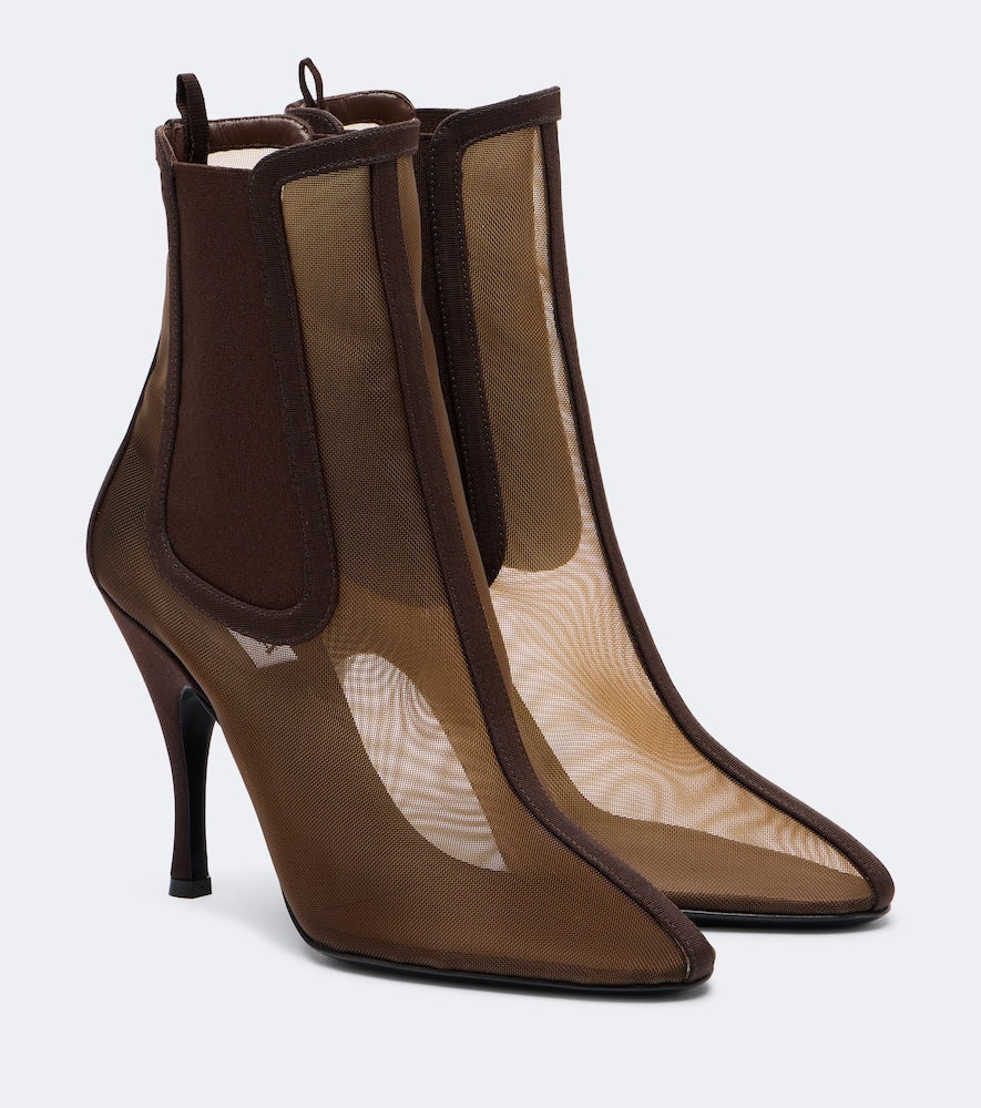 Alaia Mesh ankle boots - Brown High Heels