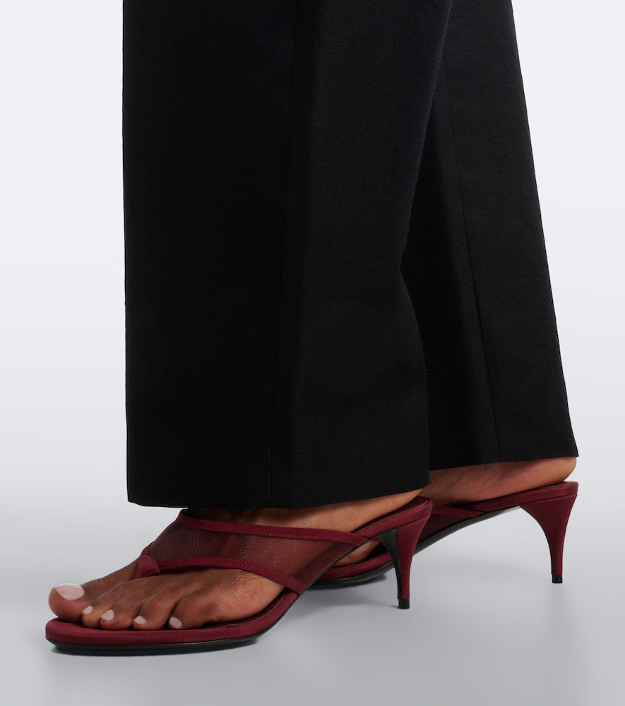 Alaia Mesh thong sandals - Burgundy High-Heel Sandals