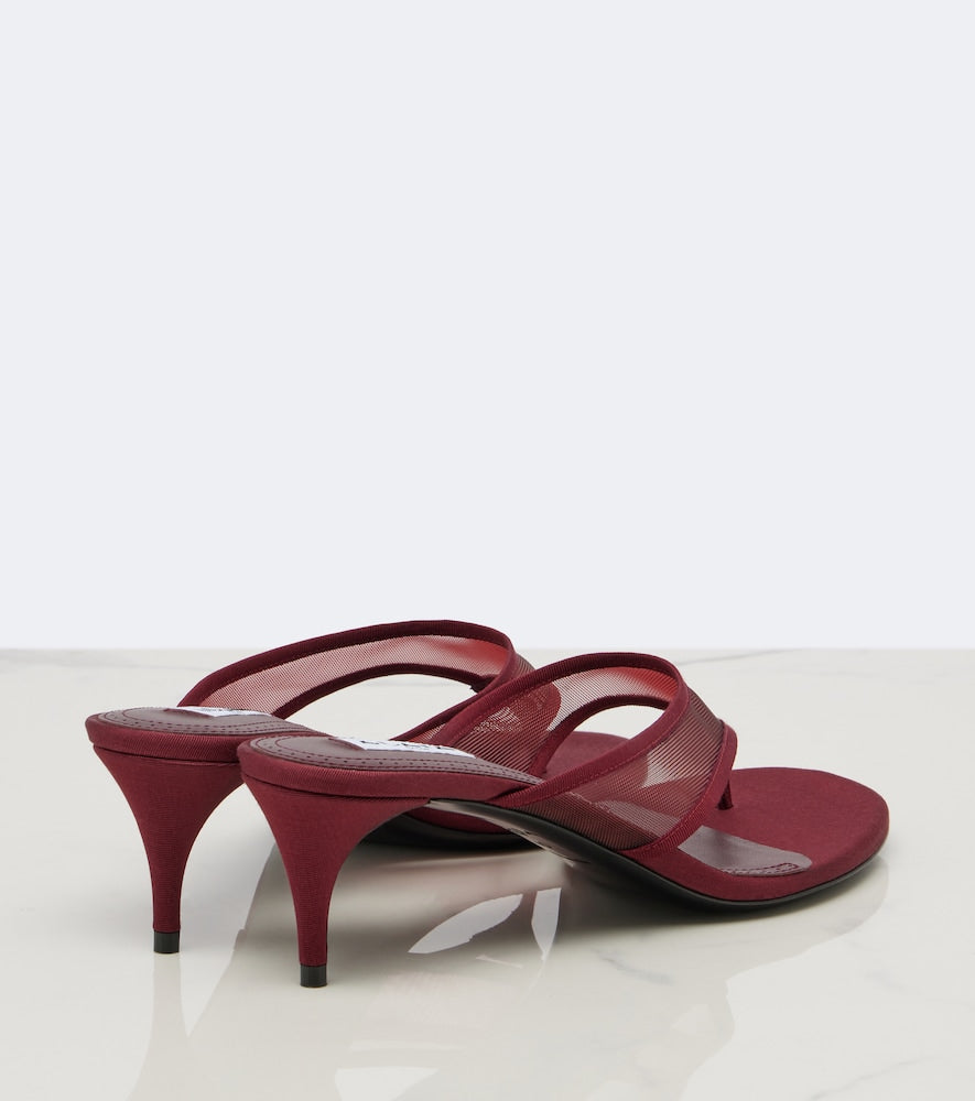 Alaia Mesh thong sandals - Burgundy High-Heel Sandals