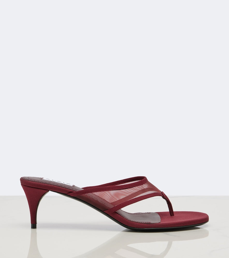 Alaia Mesh thong sandals - Burgundy High-Heel Sandals