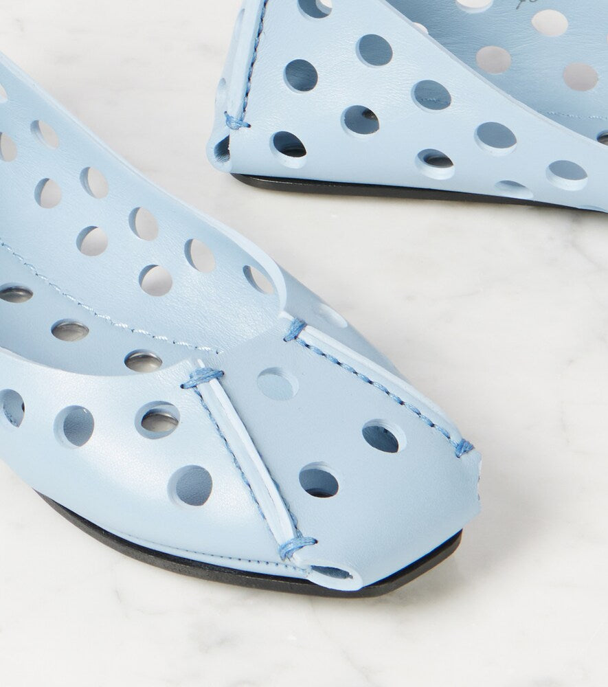 Blue Alaia Perfo leather ballet flats - Ballerina Flats