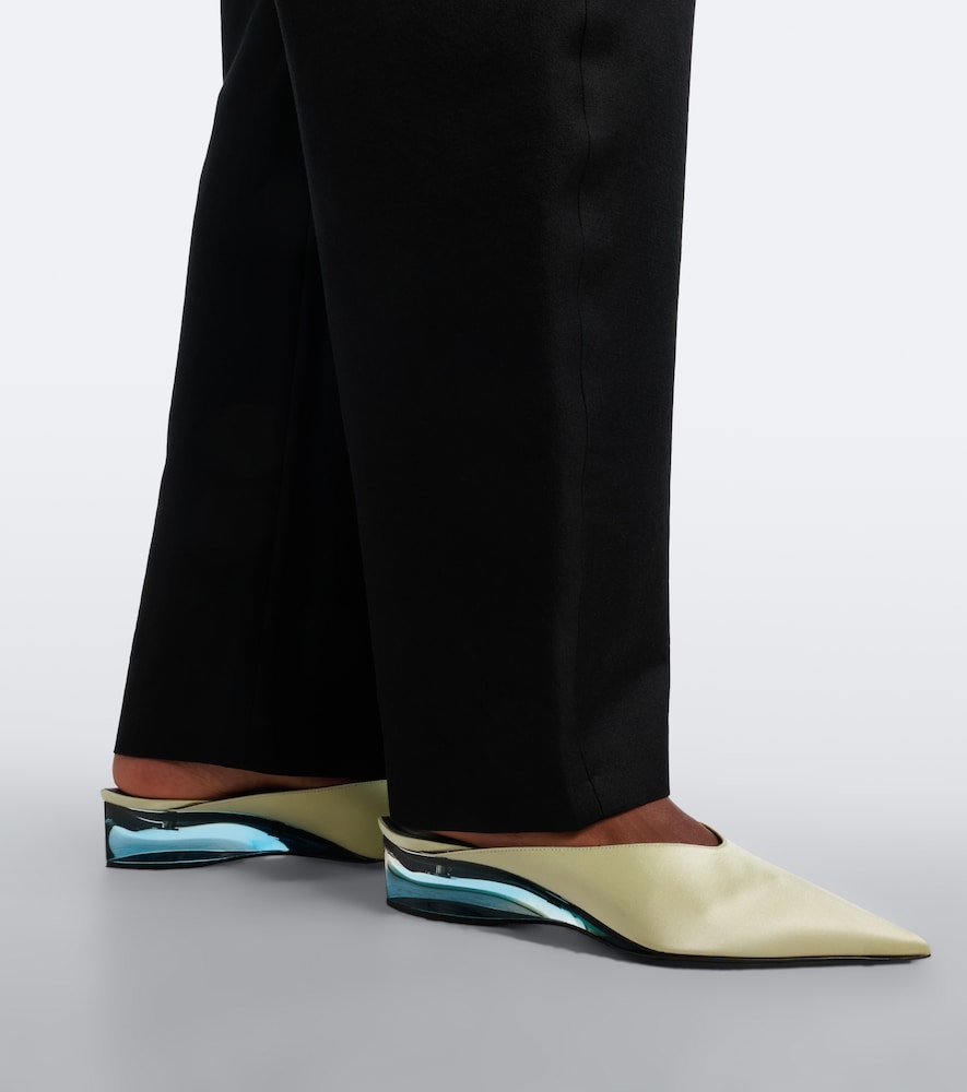 Alaia Satin mules (Green) - Mid Heel Pumps