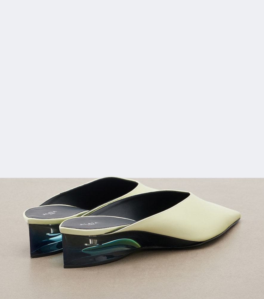 Alaia Satin mules (Green) - Mid Heel Pumps