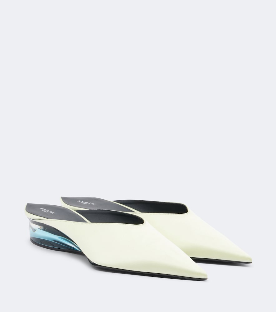 Alaia Satin mules (Green) - Mid Heel Pumps