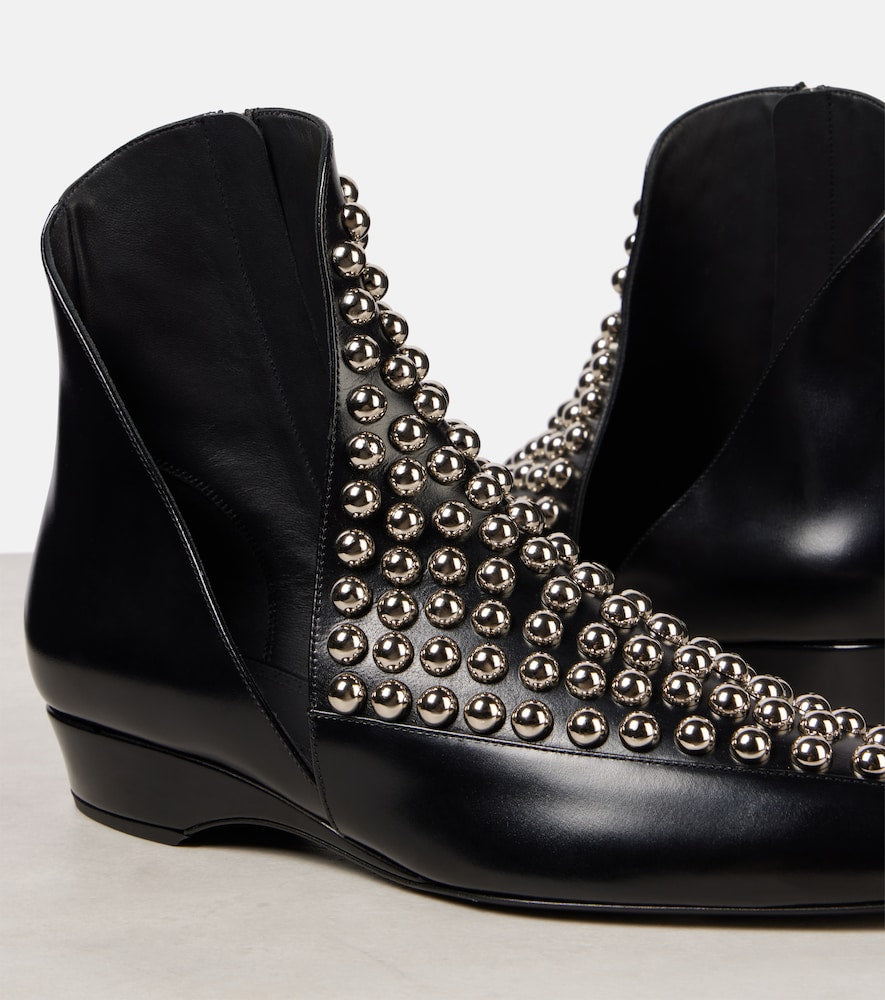 Black Alaia Studded leather ankle boots - Mid Heel Boots