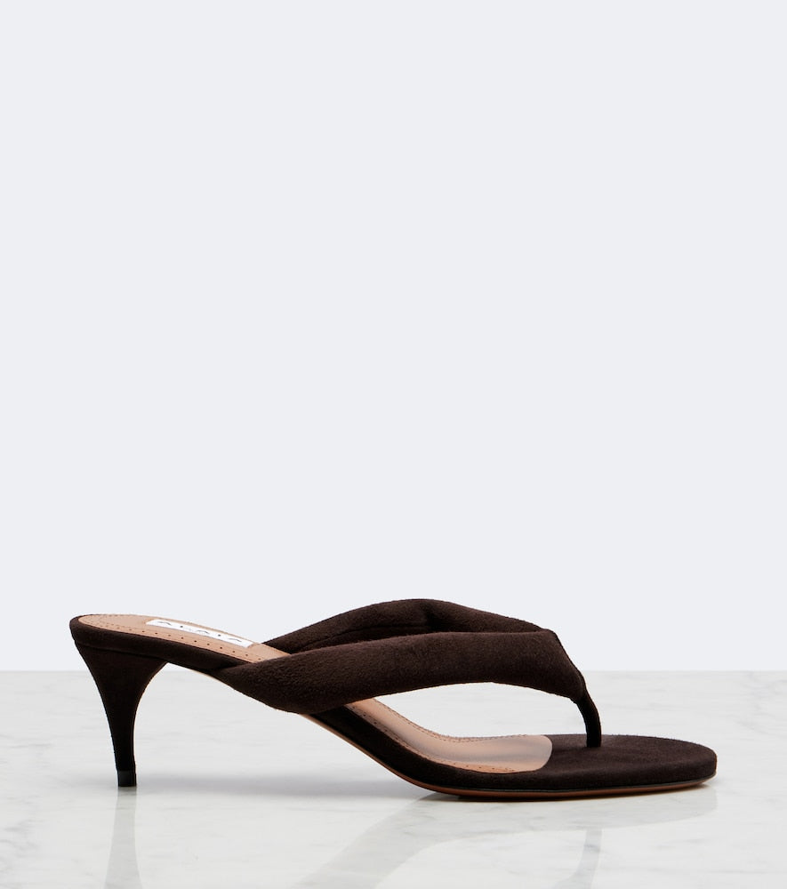 Alaia Suede thong sandals (Brown) - Thong Sandals