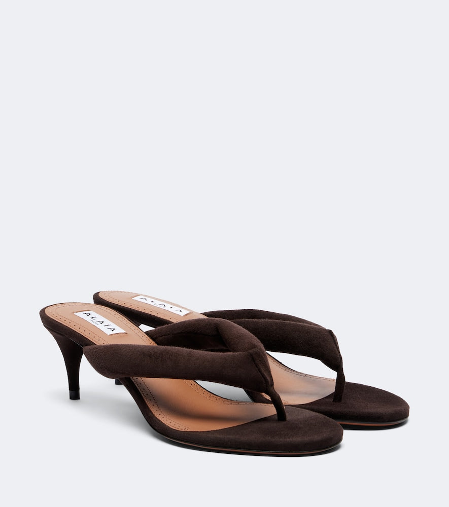 Alaia Suede thong sandals (Brown) - Thong Sandals
