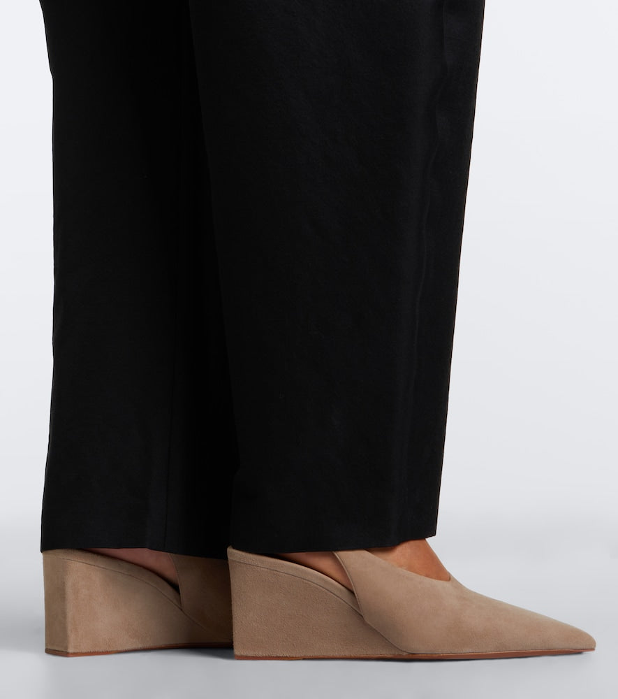 Alaia Suede wedge slingback pumps (Beige) - Mid Heel Pumps