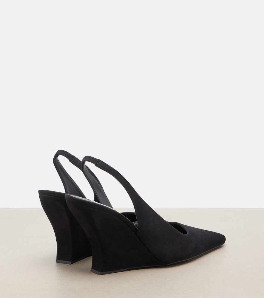 Alaia Suede wedge slingback pumps (Black) - High-Heel Pumps
