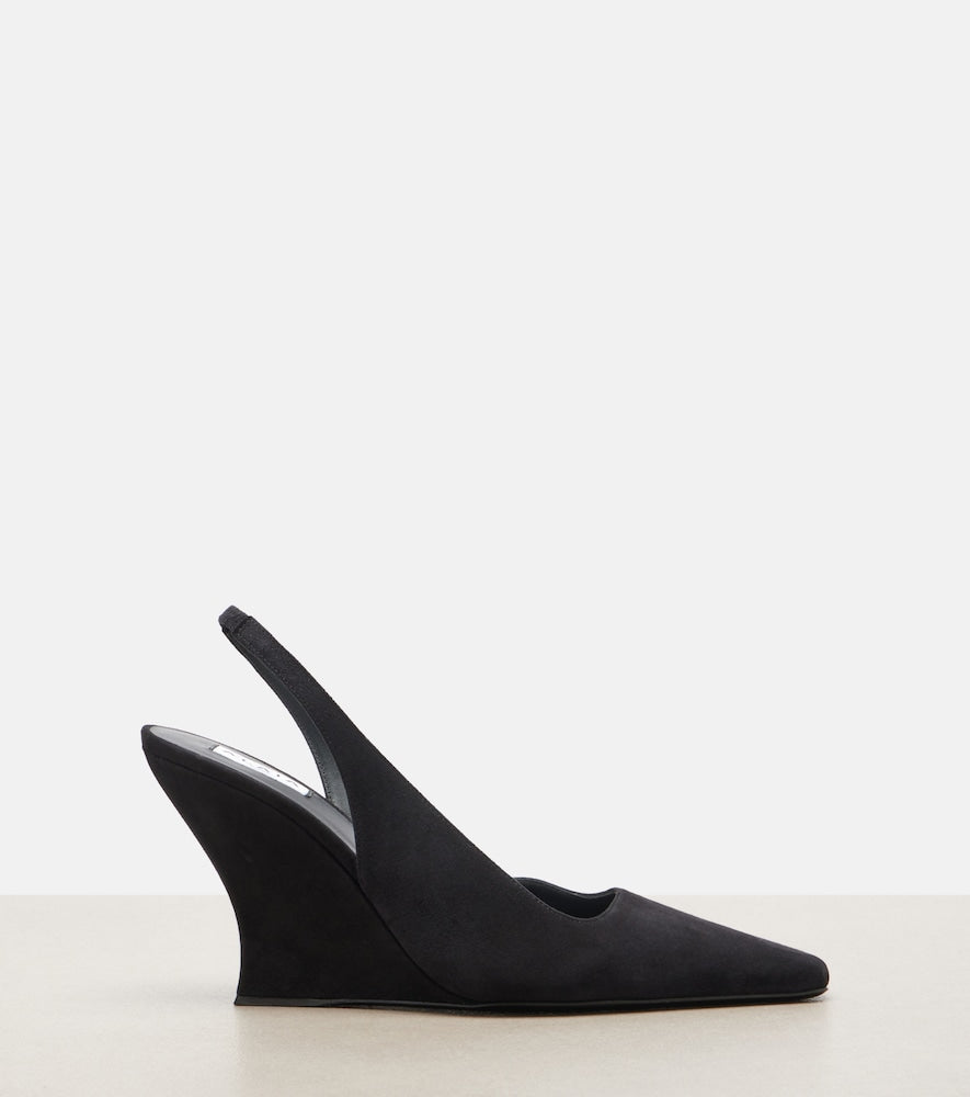 Alaia Suede wedge slingback pumps (Black) - High-Heel Pumps