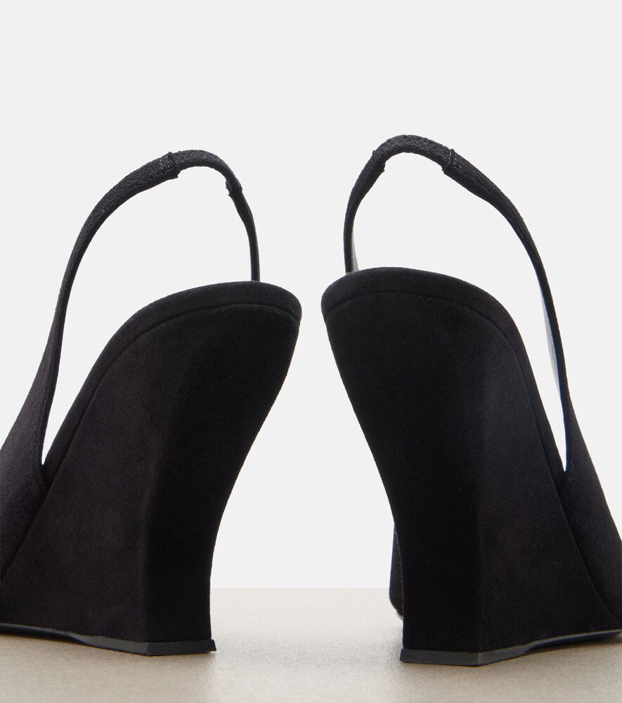 Alaia Suede wedge slingback pumps (Black) - High-Heel Pumps
