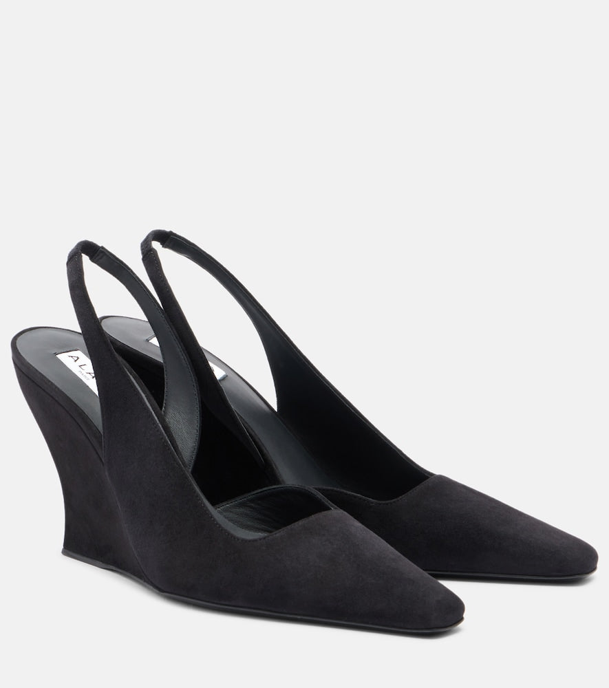 Alaia Suede wedge slingback pumps (Black) - High-Heel Pumps