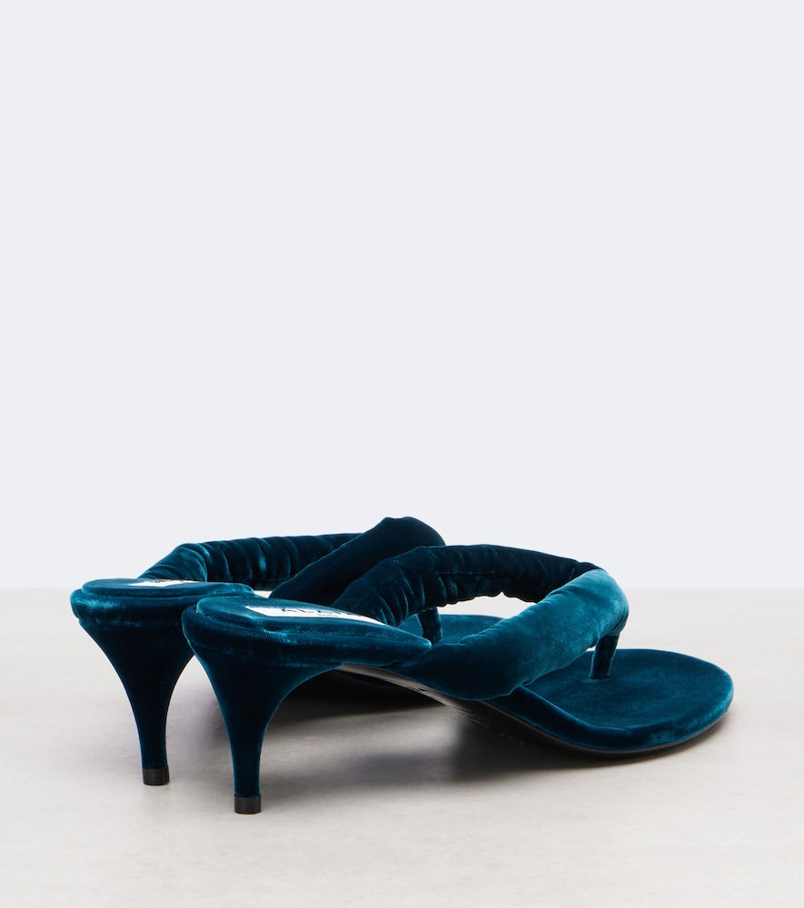 Blue Alaia Velvet thong sandals - Heeled Sandals