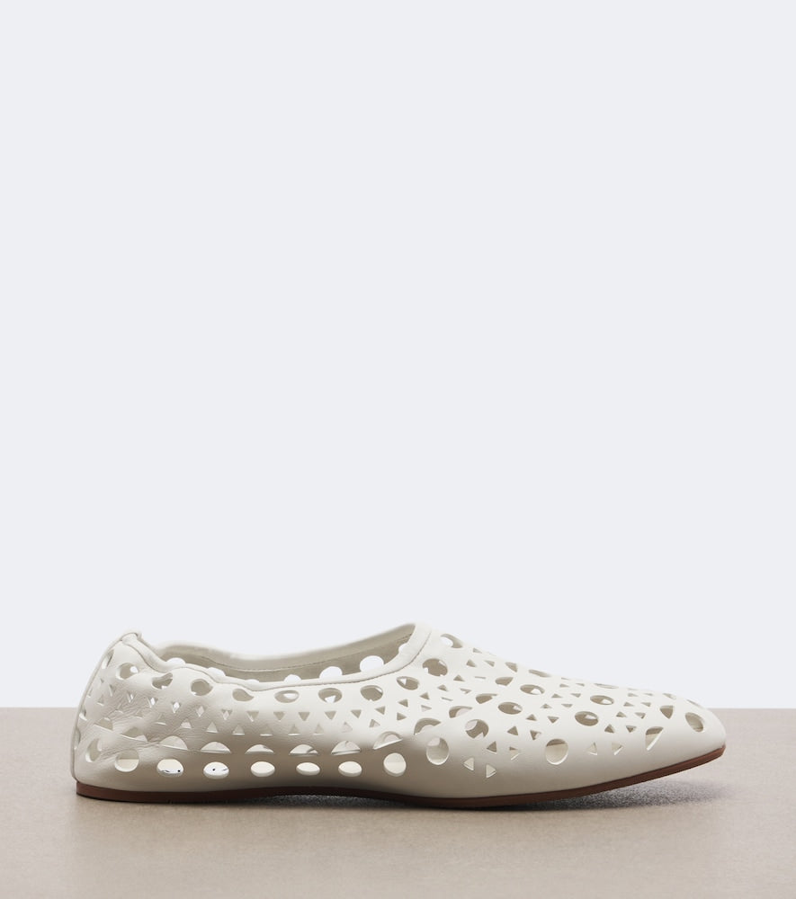 White Alaia Vienne leather ballet flats - Ballerina Flats
