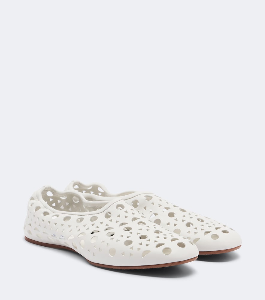 White Alaia Vienne leather ballet flats - Ballerina Flats