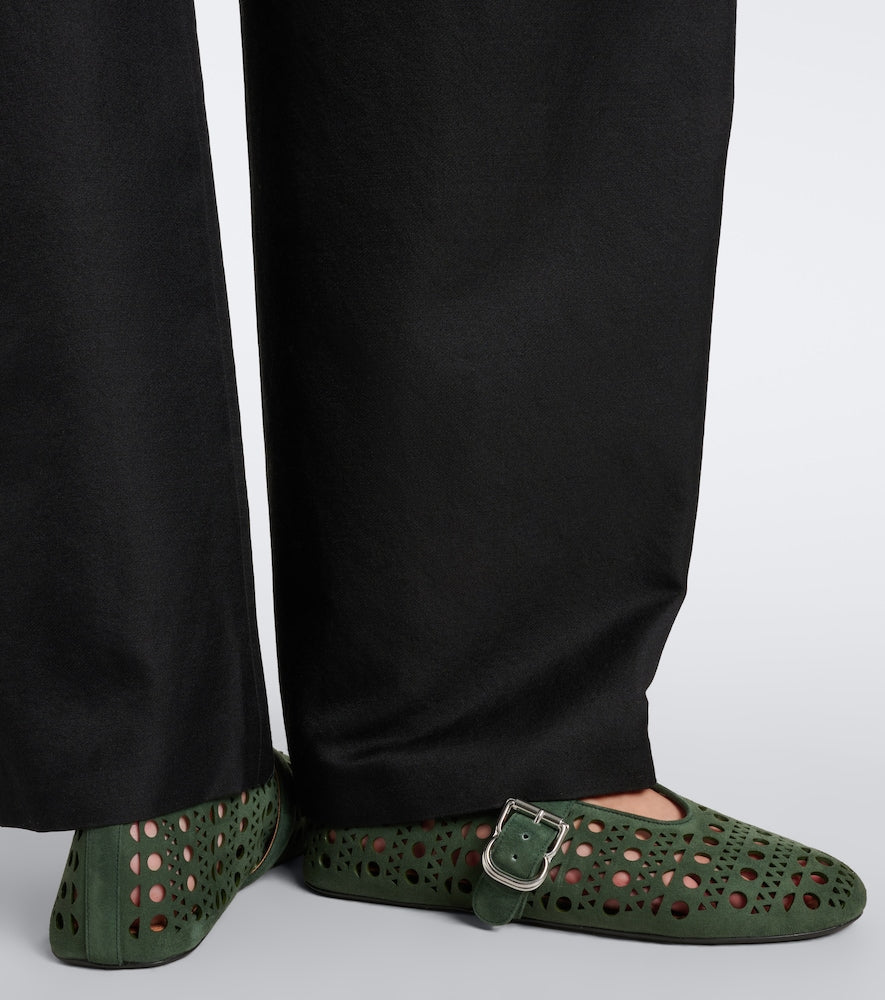 Alaia Vienne suede ballet flats in Green - Ballerina Flats