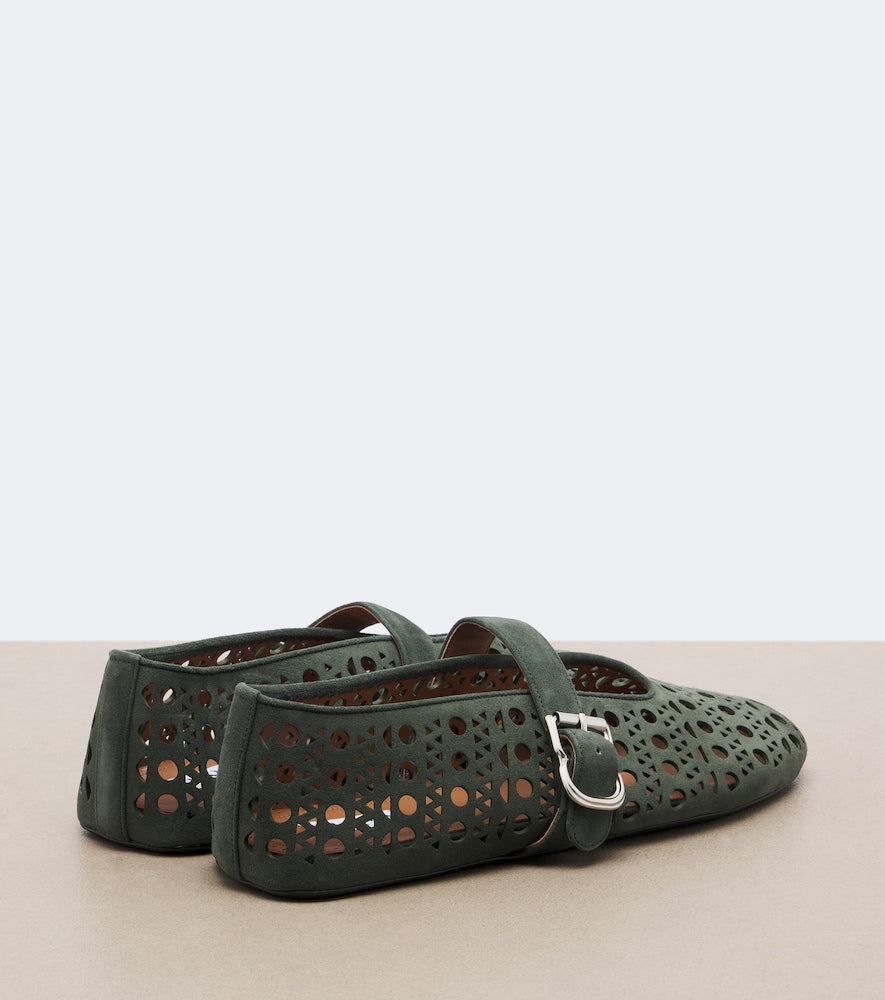 Alaia Vienne suede ballet flats in Green - Ballerina Flats