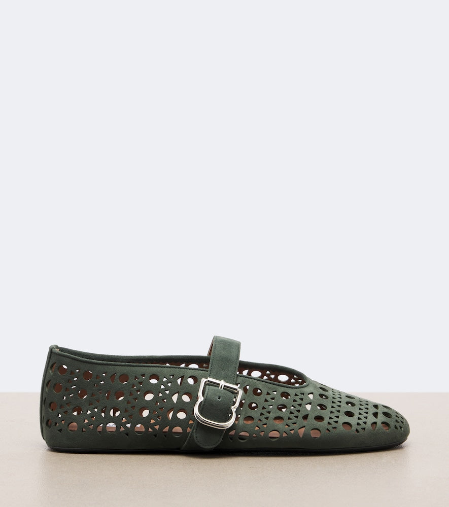 Alaia Vienne suede ballet flats in Green - Ballerina Flats