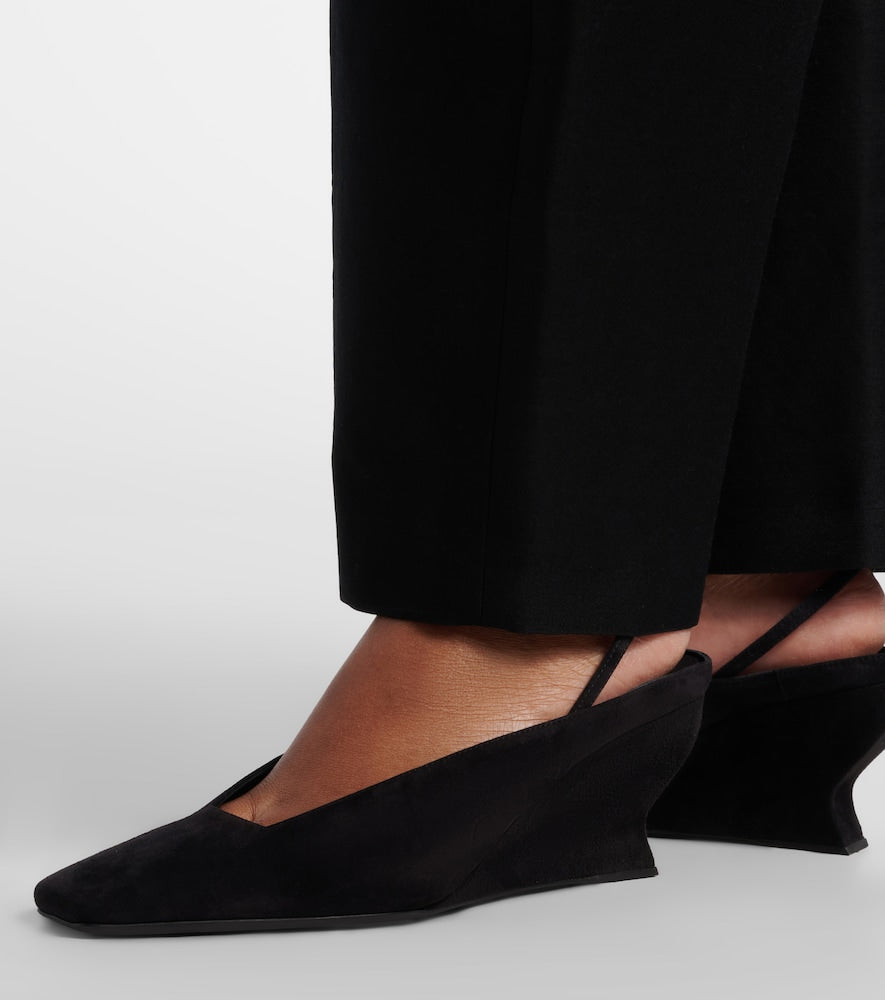 Alaia Wave suede wedges (Black) - Mid Heel Pumps