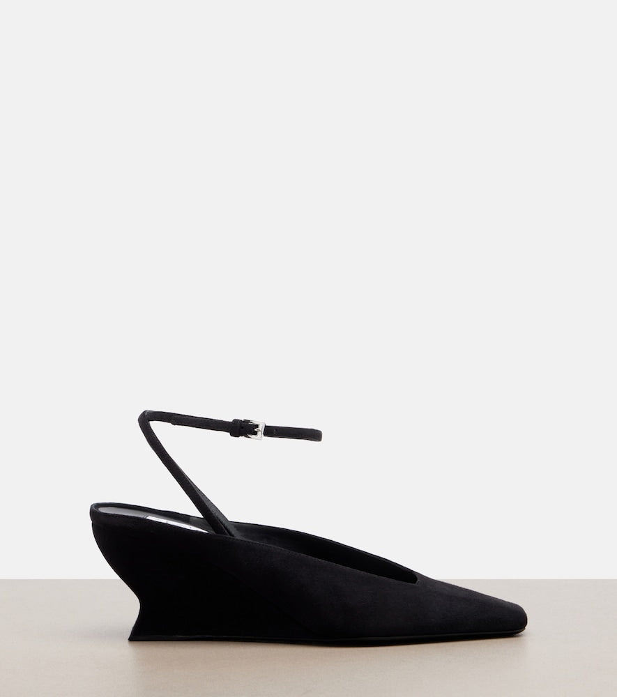 Alaia Wave suede wedges (Black) - Mid Heel Pumps