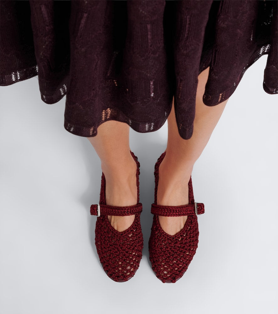Alaia Woven ballet flats in Burgundy - Ballerina Flats