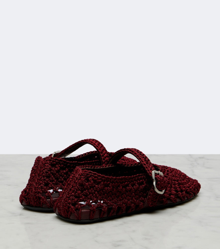 Alaia Woven ballet flats in Burgundy - Ballerina Flats