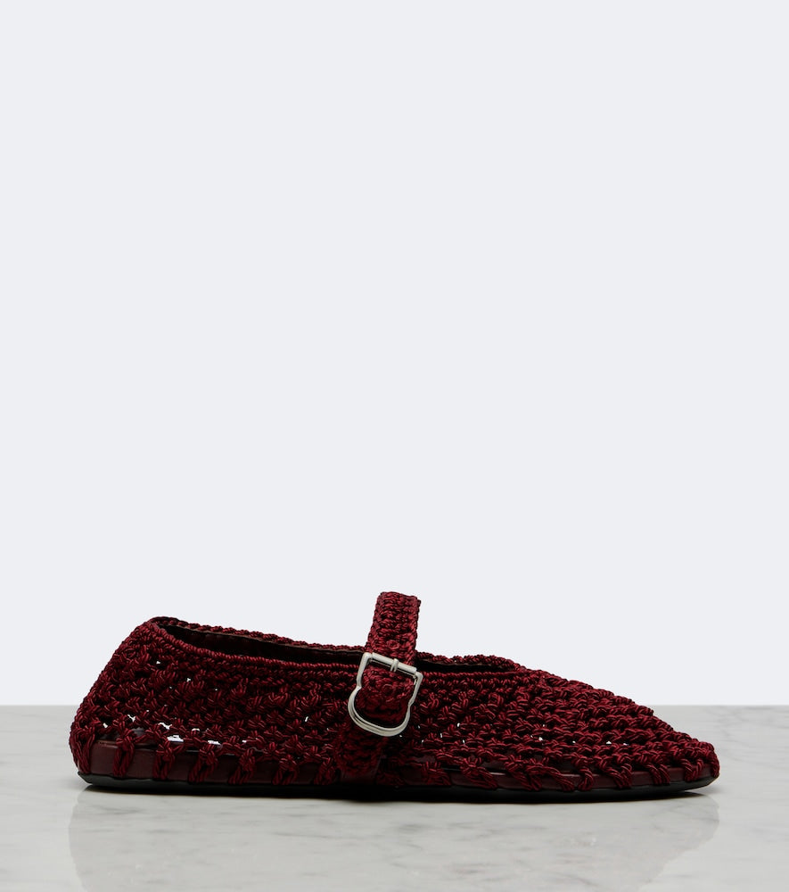 Alaia Woven ballet flats in Burgundy - Ballerina Flats