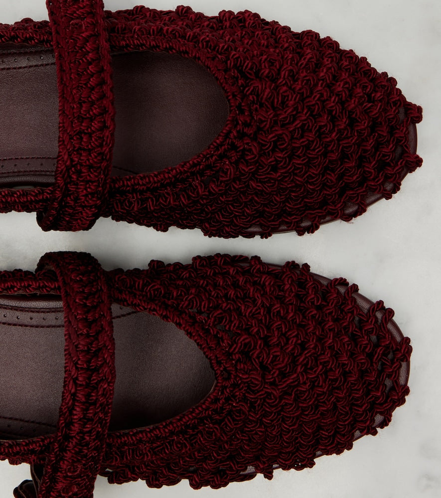 Alaia Woven ballet flats in Burgundy - Ballerina Flats