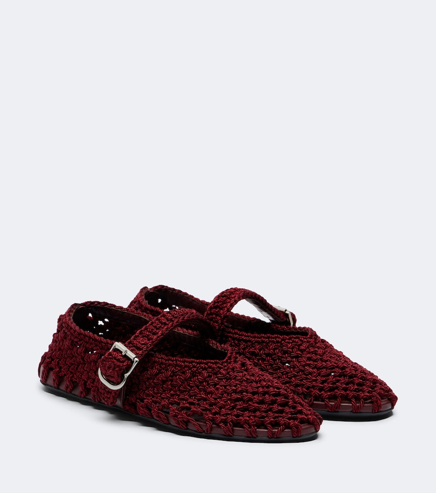 Alaia Woven ballet flats in Burgundy - Ballerina Flats