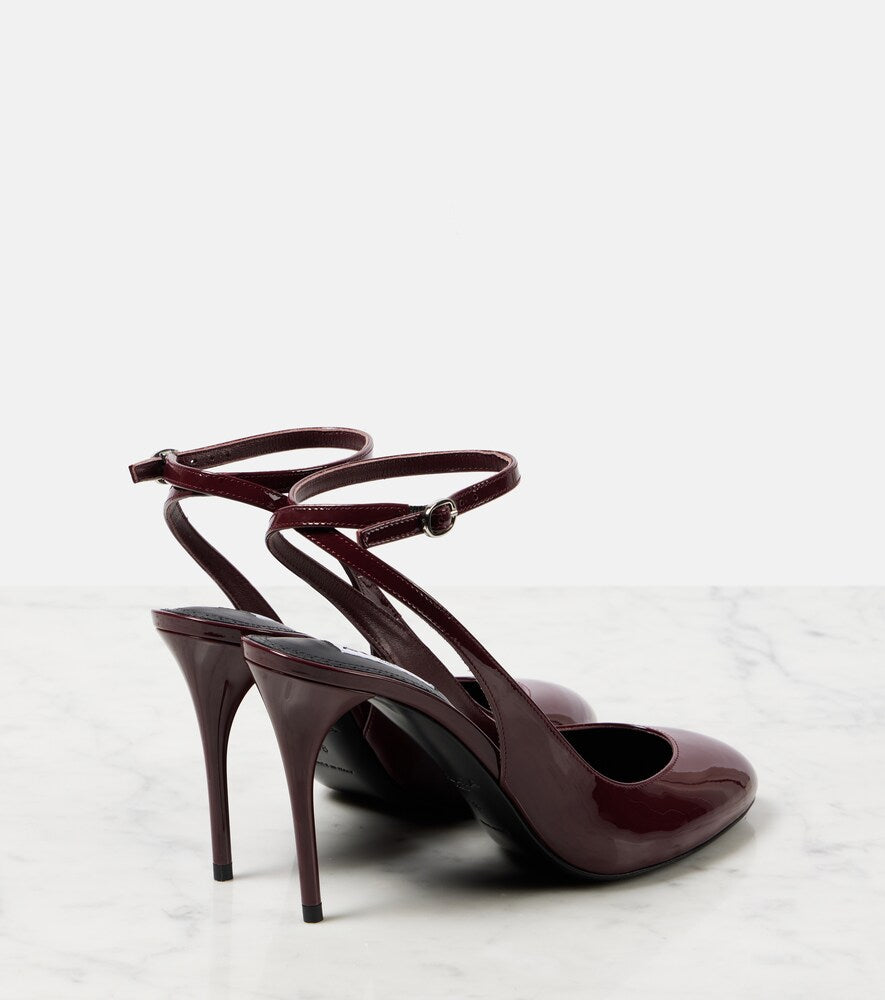 Alaia decollete 90 patent leather pumps (Burgundy) - Mid Heel Pumps