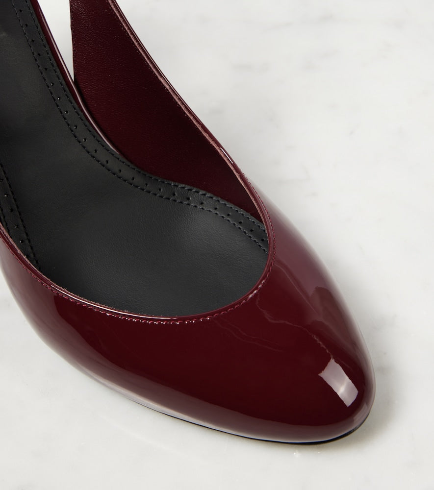 Alaia decollete 90 patent leather pumps (Burgundy) - Mid Heel Pumps