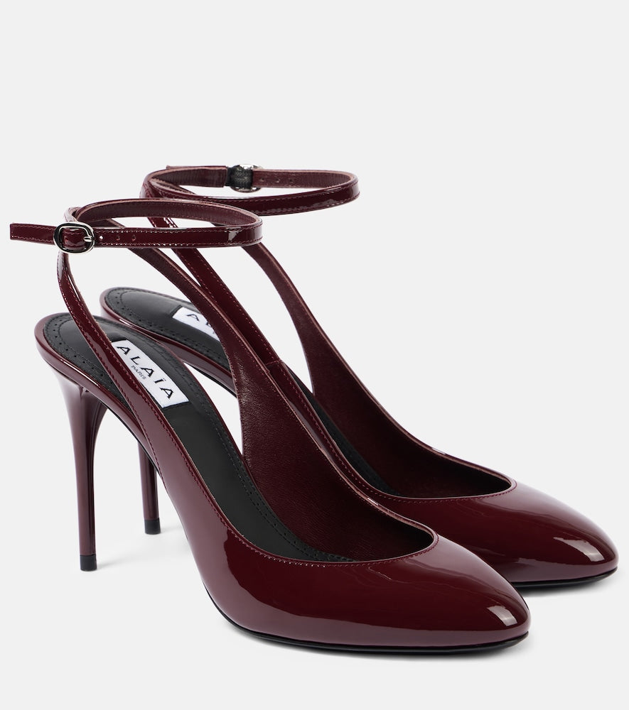 Alaia decollete 90 patent leather pumps (Burgundy) - Mid Heel Pumps