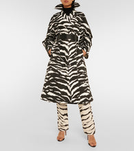 Alaia Zebra-print denim trench coat