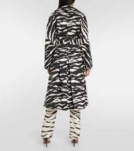 Alaia Zebra-print denim trench coat