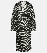 Alaia Zebra-print denim trench coat - Alaia斑马纹牛仔风衣