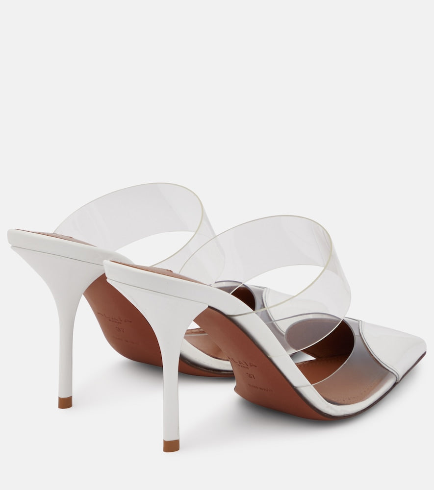 Alaia patent leather and PU mules