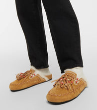 Alanui Journey faux fur-trimmed suede mules