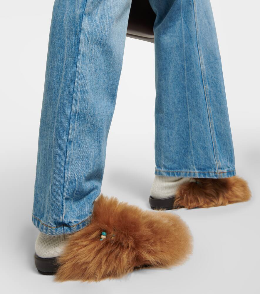 Alanui Journey shearling mules