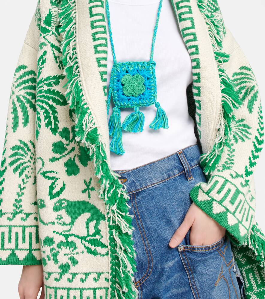 Alanui Stay Positive crochet Airpods case