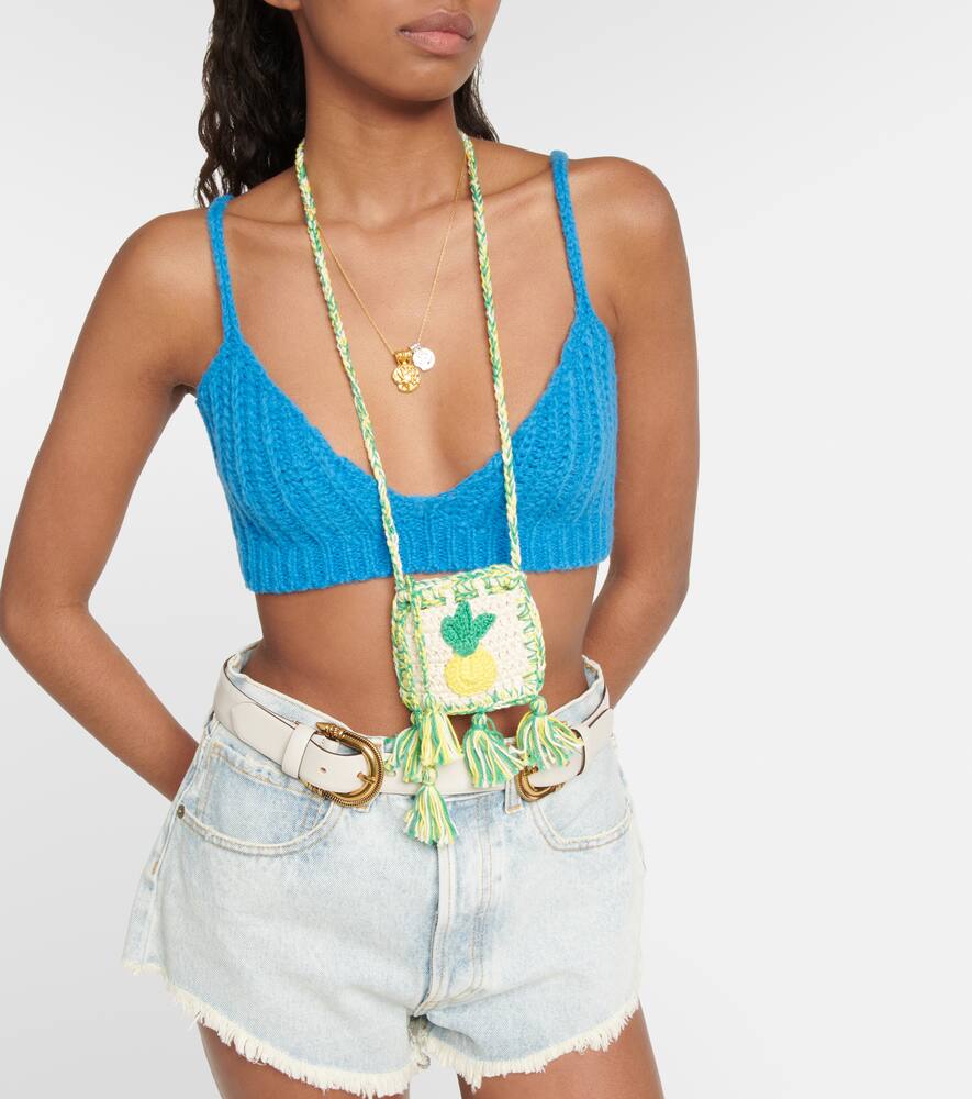 Alanui Stay Positive crochet Airpods case