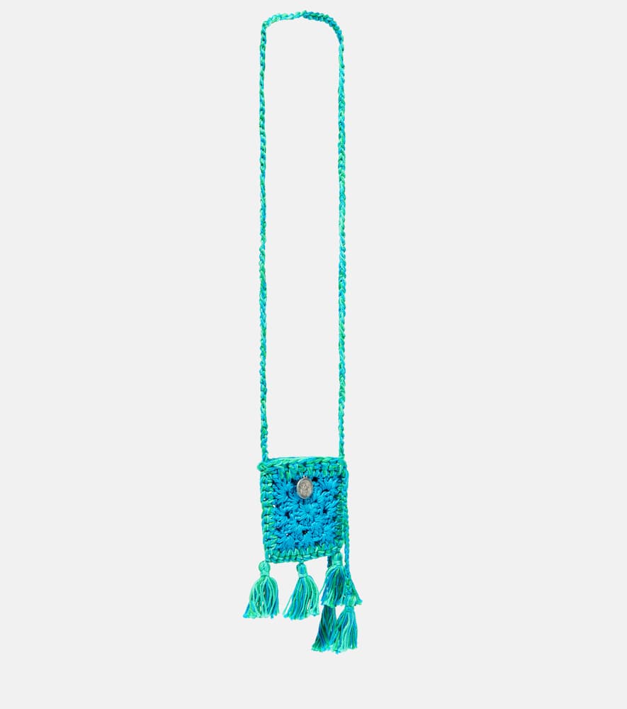 Alanui Stay Positive crochet Airpods case