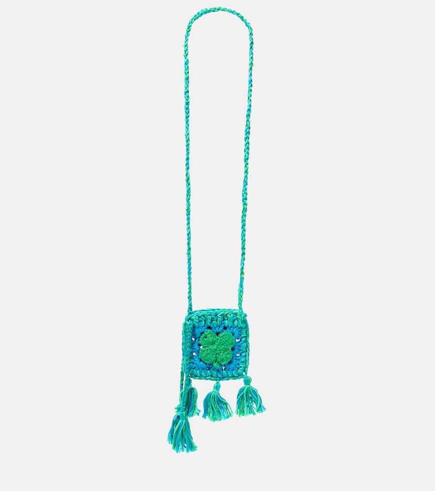 Alanui Stay Positive crochet Airpods case