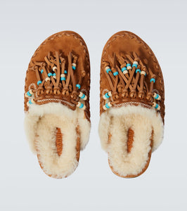 Alanui The Journey shearling-lined suede mules