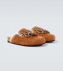 Alanui The Journey shearling-lined suede mules