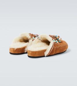 Alanui The Journey shearling-lined suede mules