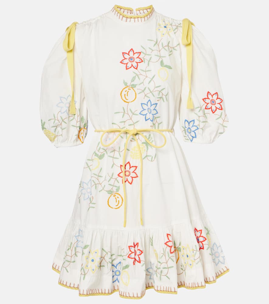 Alemais Embroidered cotton minidress