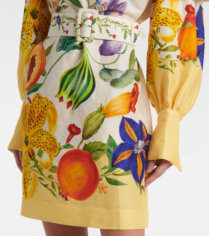 Alemais Flores floral linen-blend minidress