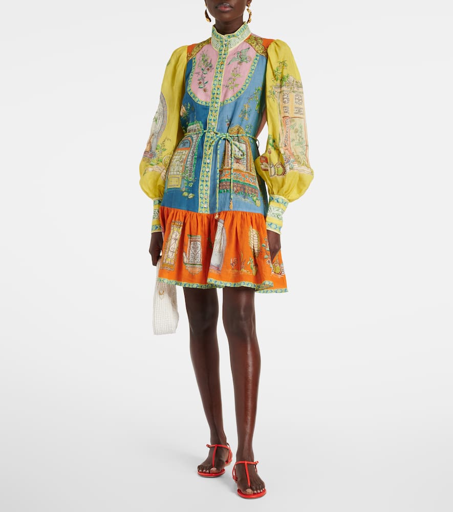 Alemais Monte printed ramie minidress