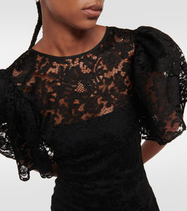 Alessandra Rich Asymmetric lace midi dress